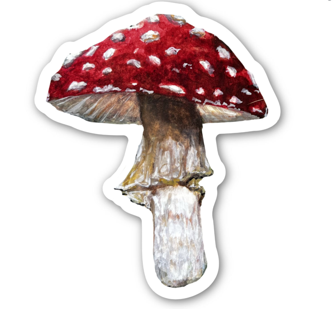 Amanita mushroom vinyl sticker