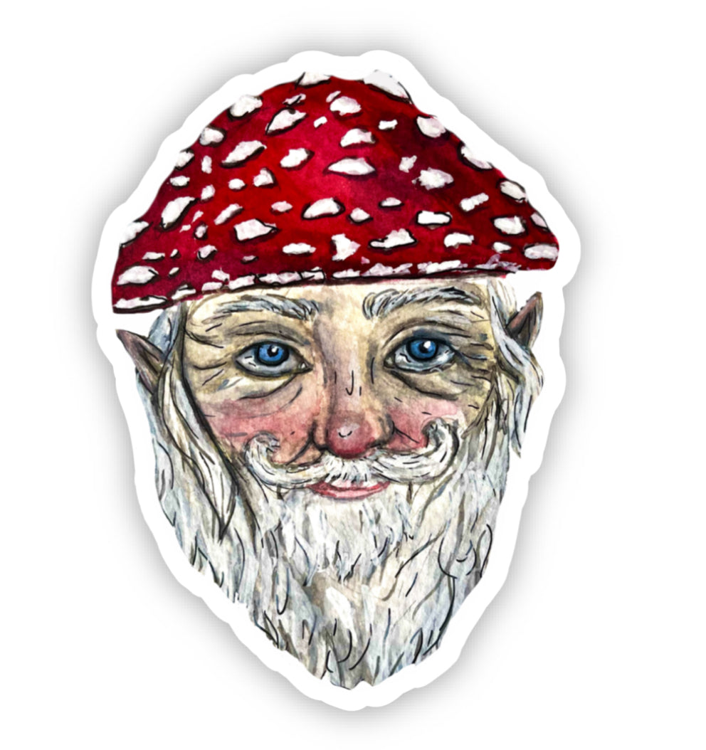 Amanita Mushroom Gnome vinyl sticker