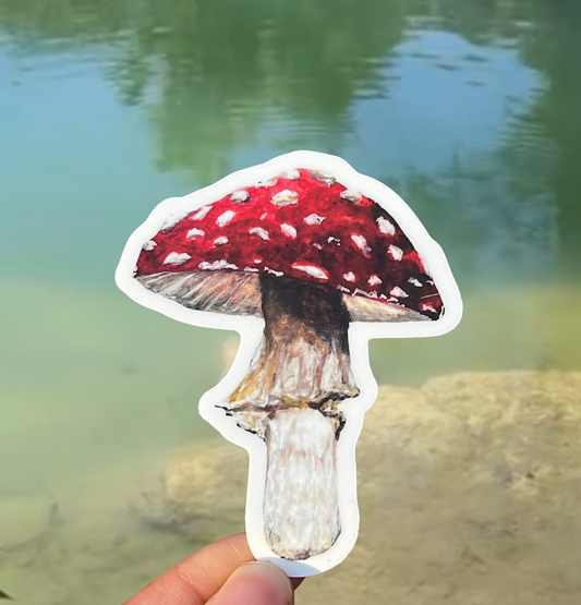 Amanita mushroom vinyl sticker